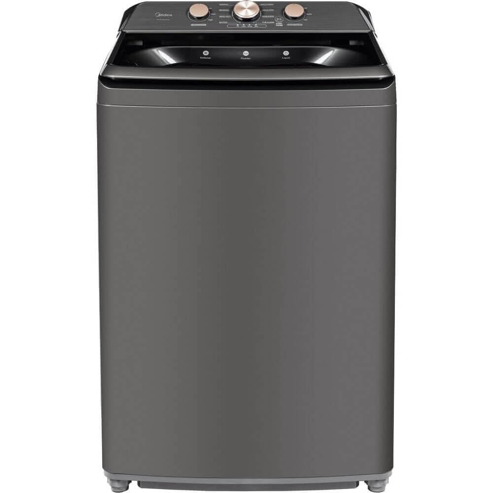 Midea MLTW41A1KIT1 Gray Top Load Washer and Dryer Pair MLTW41A1BGPR 4.1 Cu Ft High Efficiency Washer and 6.7 Cu Ft Ele