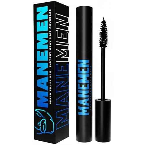Beard Filler Pen For Men. Instant Gray Hair Coverage. Easy to Use Temporary Color for Beard, Mustache and Eyebrows. All Day Natural Finish - 2-in-1 Formula. Up to 40 Applications (BLACK)