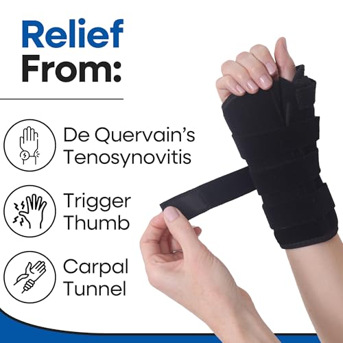 Thumb Spica Splint & Wrist Brace | Both a Wrist Splint & Trigger Thumb Brace to Support Sprains, Tendinosis, De Quervain's Tenosynovitis, Fractures | Arthritis & Carpal Tunnel Pain (Left Hand L)