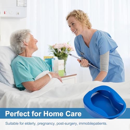 Large Size Bed Pan Set, Including 60 Liners and 100 Gloves. These bedpans are Comfortable for Both Women and Men and are Made of Thick, Oversized, Heavy-Duty PP Material