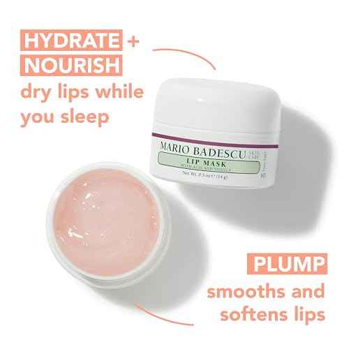 Mario Badescu Lip Mask, Overnight Lip Treatment Enriched With Skin Softening Coconut Oil and Hydrating Shea Butter