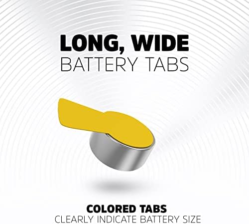 Energizer Hearing Aid Batteries Size 10, Yellow Tab, 16 Pack