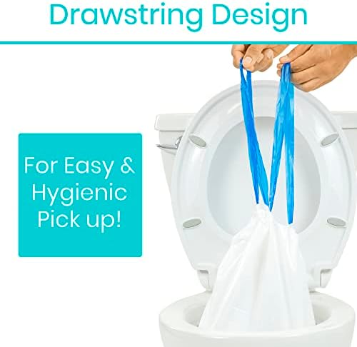 Vive Toilet and Commode Liners with Super Absorbent Pads (48 Pack) - Camping Emergency Toilet Seat Bags - Disposable & Portable Waste Liners for Adults - Hurricane Preparedness Items Supplies Kit