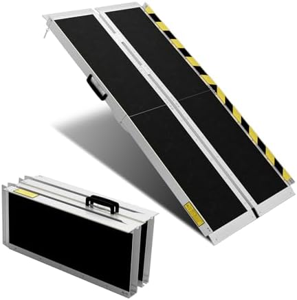 Wheelchair ramp 5FT,Non-Slip Aluminum Wheelchair ramps for Home Steps,Folding Handicap Ramp,ramps for Home,doorways,Stairs,Weight Capacity up to 600LBS 5FT (Usable Height 6-15 inch)