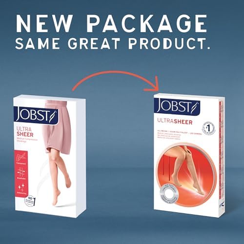 BSN Medical 119542 Jobst Ultra Sheer Compression Stocking, Knee High, 20-30 mmHG, Closed Toe, Small, Honey