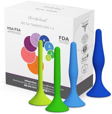 Rectal Dilator Trainer Set for Men and Women â Pelvic Floor Therapy Tool - Medical Grade Silicone, FDA Registered - 4-Pack, Sizes 1-4
