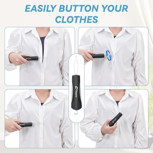 Button Hook, Button Assist Tool, with Comfort & Wide Grip, Button Helper Tool for Elderly, Arthritis, Stroke, Parkinson's