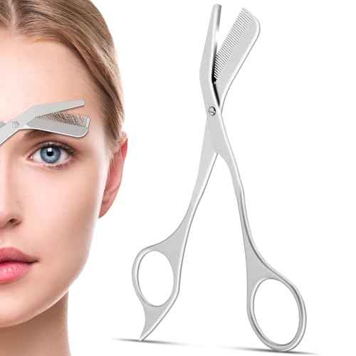 Eyebrow Trimming Scissors with Comb, Gifts For Men Women Stocking Stuffers, Precision Grooming Kit
