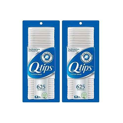 Q-tips Cotton Swabs For Hygiene and Beauty Care Original Cotton Swab Made With 100% Cotton 625 Count (Pack of 2)