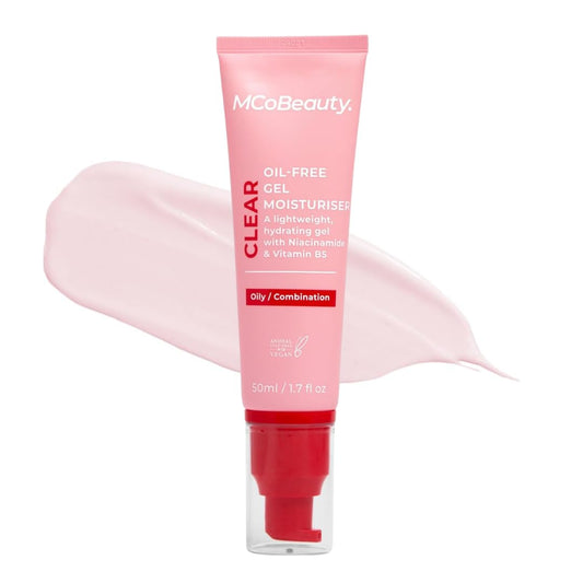 MCoBeauty - Clear Oil-Free Gel Face Moisturizer - Lightweight Hydrating Gel for Balanced, Shine-Free Skin - Vegan, Cruelty Free Skin Care - Facial Moisturizer for Oily Skin