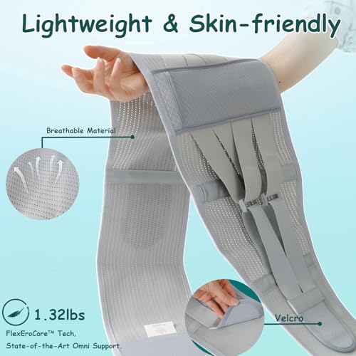 King Mills Plus Size Back Brace for Lower Back Pain, Breathable Obese Belly Support for Sciatica, Back Pain, Scoliosis, Two Sets of Support Bars. Lightweight. (Waist: 52" - 60")