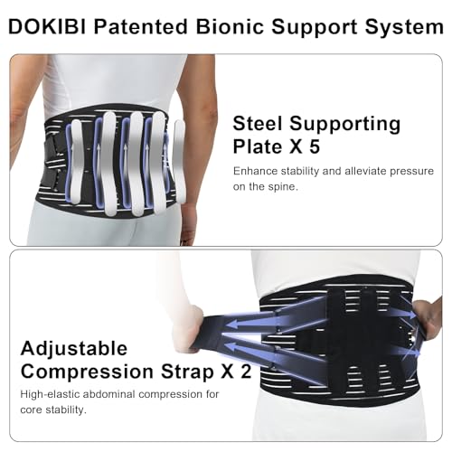 Back Brace for Lower Back Pain Relief,Lumbar Waist Support for women,Lower Back with 3D Lumbar Pad for Work Sports Sciatica, Scoliosis(Black，S)