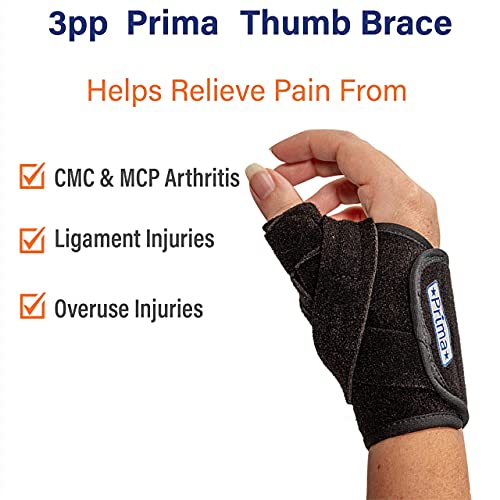 3pp Prima Thumb Brace, Adjustable Brace for CMC Thumb Arthritis and Other Injuries, Left Hand, Size Medium