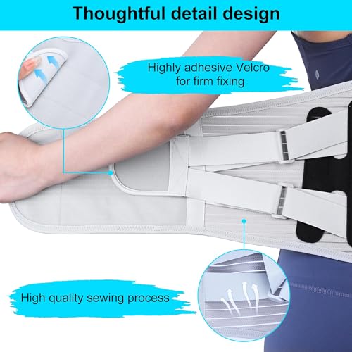 Back Brace for Lower Back Pain, Lumbar Support Belt for Women and Men with Lumbar Pad, Lower Back Brace with Adjustable Strap for Work, Herniated Disc, Sciatica, Scoliosis (Gray, Small)