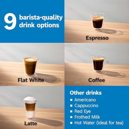 Bosch Fully Automatic Coffee and Espresso Machine - 9 Drinks, Barista Quality, Double Cup Super Coffee Maker - Programmable Machine, Large Bean Capacity - Easy Clean, Maintenance - Black - TPU40109