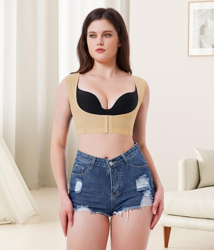 URSEXYLY Upper Back Brace for Women Breathable Posture Corrector Posture Support Back Straightener Pain Relief(Beige,L)
