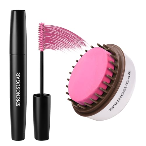 Hot Pink Temporary Hair Chalk Color Comb + Washable Hair Mascara Dye for Girls Kids, Makeup Vibrant Dye Hair Colors for Halloween, Cosplay, Sporting Events, DIY Hair Parties Christmas