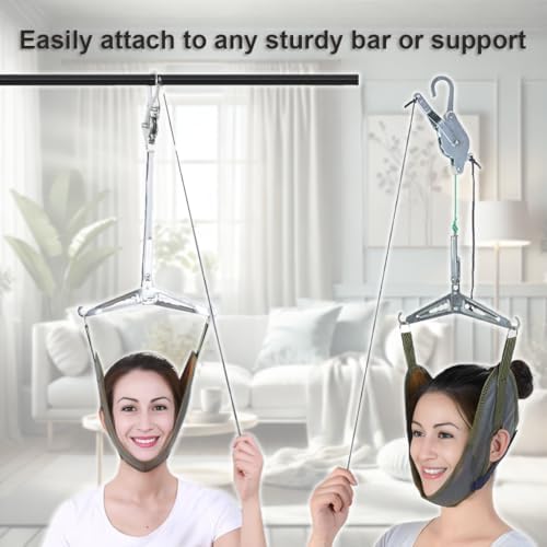 Premium Adjustable Cervical Neck Traction Device for Pain Relief – Comfortable Neck Stretcher for Home and Outdoor Use, Spine Decompression Made Easy