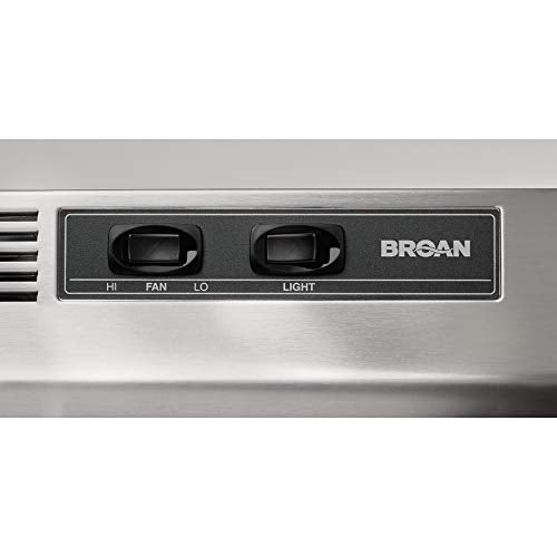 Broan-NuTone 413004 Non-Ducted Ductless Range Hood with Lights Exhaust Fan for Under Cabinet, 30-Inch, Stainless Steel