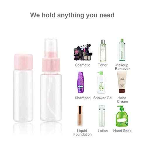 Vitog Travel Bottles Kit, TSA Approved Leak Proof Portable Toiletry Containers Set, Clear PET Flight Size Cosmetic Containers for Lotion, Shampoo, Cream, Soap, Set of 11