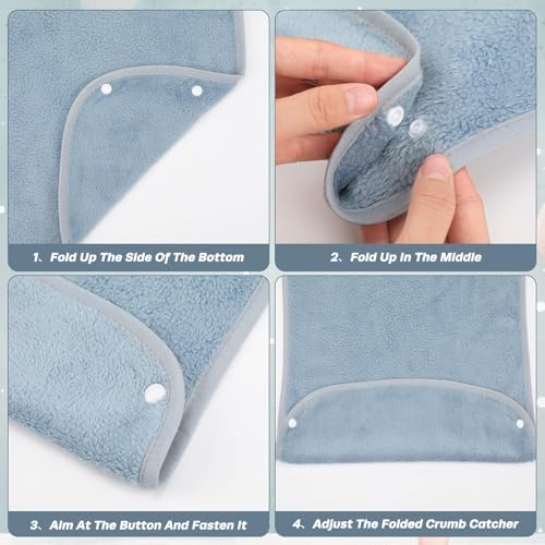 6 Pack Adult Bibs for Men and Women Elderly Senior Washable Clothing Protector with Crumb Catcher Large Towel Bibs for Special Needs Adult and Disabled Adjustable Reusable