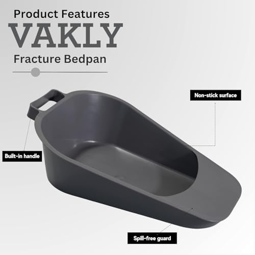 Portable Fracture Bedpan - Female Urinal with Built-in Handle for Easier Placement and Removal - Easy Clean Plastic Bed Pan Spill-Free Guard for Bed-Bound/Bedridden Patient for Women and Men (12)