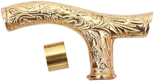 Vintage Brass Walking Stick – Handmade Wooden Cane with Solid Brass Handle – Antique Style Collectible Walking Cane for Men, Women & Seniors – Unique Gift Idea