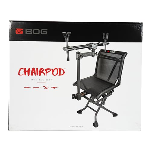 BOG ChairPod Hunting Rest with Maximum Shooting Stability, Tension Knobs, Tilting Frame, Adjustable Height, Swivel Chair, Hands-Free Use, and Comfortable Design for Hunting, Shooting, and Outdoors