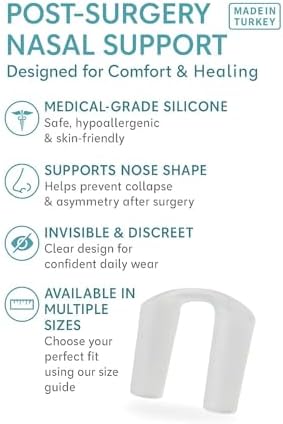 Nostril Retainer & Nose Splint for Rhinoplasty Recovery | Post‑Surgery Nostril Shaper & Support Device | 100% High Grade Silicone Nose Support for Deviated Septum & 24h Comfort (10)