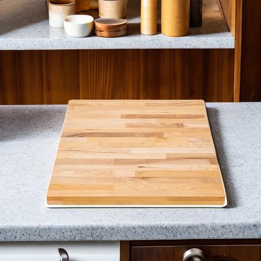 DuraSteel Solid Wood Table Top - 30 x 24 Butcher Block Countertop - Natural Maple Slab Wood Cutting Board for Kitchen Workbench Desk Top, Large Charcuterie Boards Counter Round Chopping Wooden Bamboo
