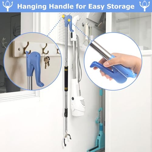 Heavy Duty Grabber Reacher Tool,52.5in Reacher Grabber Pickup Tool Extra Long No Need Bend Trash Picker Upper Grabber Stainless Steels Tube with Sponge Handle for Seaside Garden and Yard