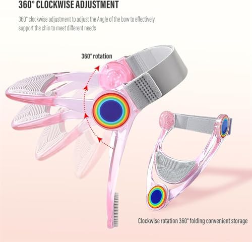 Adjustable Neck Support, Neck Brace Cervical Collar, Portable Neck Traction Device Neck Stretcher Forward Head Neck Posture Corrector for Women and Men Cervical Spine Pressure Relief (Transparent)