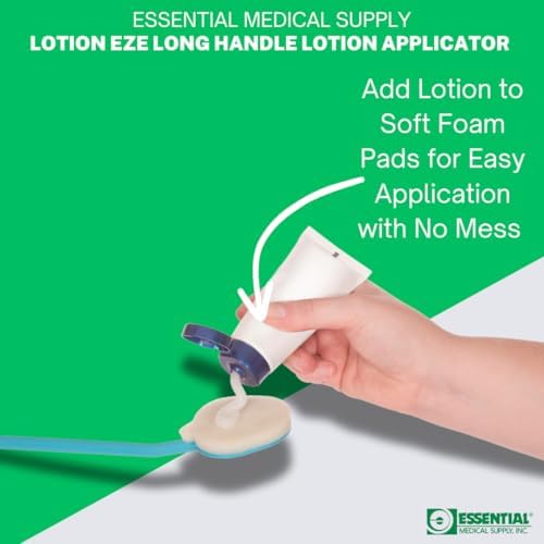 Essential Medical Supply Lotion EZE Long Handle Lotion Applicator with Sponge in a Pack of 2 - Perfect for Applying Sunscreen and Lotion to Back and Hard-to-Reach Areas