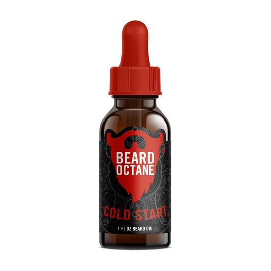 Beard Octane Beard Oil for Men – Cold Start (Peppermint, Tea Tree, Eucalyptus) – Softens & Conditions Dry Beards With Argan & Jojoba – 1oz