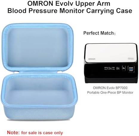Elonbo Carrying Case for OMRON Evolv Bluetooth Wireless Upper Arm Blood Pressure Monitor, OMRON Evolv BP7000 Portable One-Piece BP Monitor Storage Holder, Blue