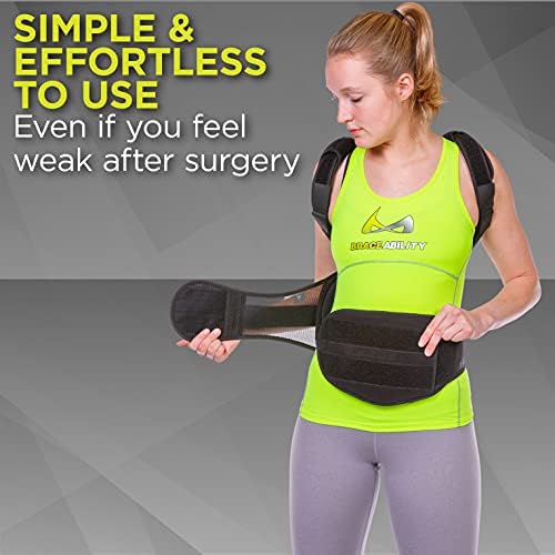 BraceAbility TLSO Full-Body Back Brace Support - Hard Postural Clamshell Jacket for Thoracic Kyphosis, Scoliosis, Scheuermann's Disease, Posture Correction, Post-Surgery Recovery (Small)