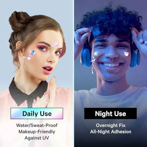 Sosky Hologram Pimple Patches for Face, Hydrocolloid Acne Patches with Salicylic Acid, Cute Star Zit Stickers,Colorful Blemish Covers,48 Count Blue Cloud