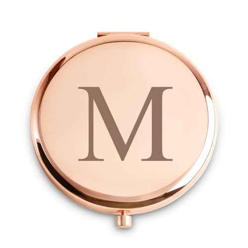 Personalized Gifts for Women Girls Her, Custom Gift for Adult Teen Kid, Initial Monogrammed Compact Mirror for Christmas, Secret Santa, Stocking Stuffers, Graduation, Birthday, Wedding