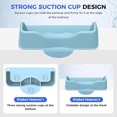 Portable Hair Wash Basin for Kids and Teens,Tear-Free Shampoo Bowl with Neck Support for Sink or Bathtub,Stress-Free Hair Washing (Blue)