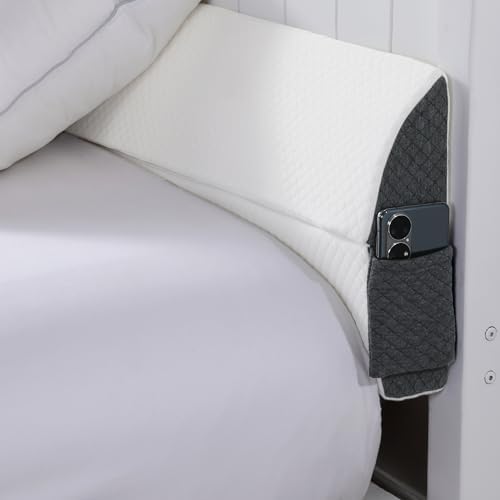 HOMBYS Pillow Wedge for Headboard Gap,Mattress Wedge Gap Filler King Size,Bed Crack Pillow,Foam Bed Gap Filler,Multifuctional Headboard Space Filler with Side Pocket,Fill The Gap (0-7")