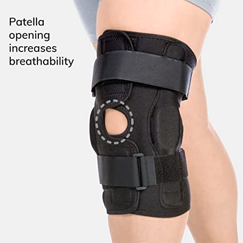 BraceAbility Torn Meniscus ROM Knee Brace - Plus Size Hinged Post Surgery Support with Flexion Extension Control for Hyperextension Locking, Ligament PCL or ACL Tears, Osteoarthritis Relief (3XL)