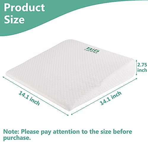 Big Hippo Wedge Pillow Memory Foam Wedge Pillow Cushion, 14.1 x 14.1 x 2.75 inches