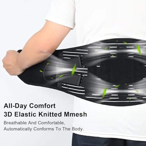 Back Brace for Lower Back Pain Relief,Lumbar Waist Support for women,Lower Back with 3D Lumbar Pad for Work Sports Sciatica, Scoliosis(Black，S)