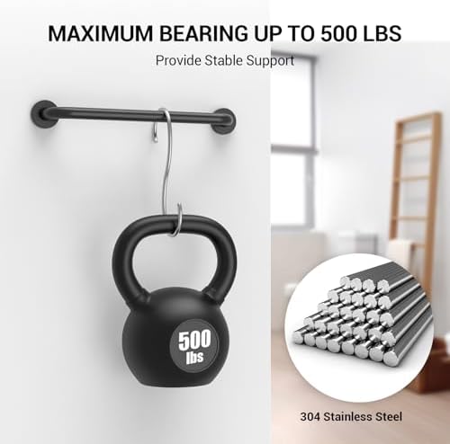 2 Pack 16 Inch Grab Bars for Wall Black, Safety Shower Grab Bars for Seniors Elderly Handicapped, Handicap Grab Bars for Shower with Concealed Screws, Tesuchan