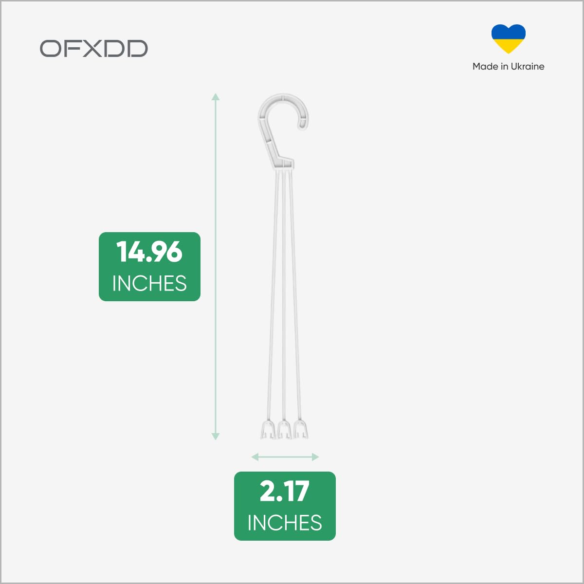 OFXDD Plant Hanger 3 Pcs - Plastic Hanging Planters for Indoor & Outdoor Plants - Flower Plant Holder with Hooks, White