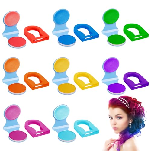 OneNine 8 Colors Temporary Hair Chalk Hair Dye For Girls Kids Adults, Non-Sticky Washable Hair Dye, Vibrant Hair Color Makeup Kit For Sport Events, Halloween, Christmas, Birthday, Cosplay, Party