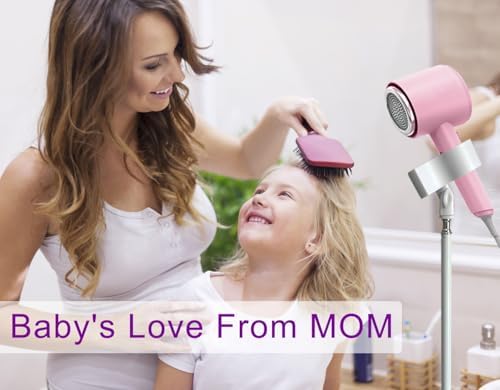 Purple River Hair Dryer Stand White 20-63 Inch Adjustable Blow Dryer Holder with Tripod and Universal Clip, Easy to Use, Hands Free Relieve Wrist Pain, Shoulder Periarthritis etc