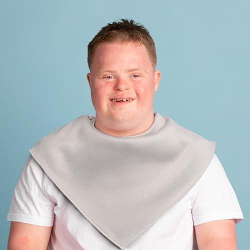 Adult Drool Bib for Special Needs, 3 Pk Soft Absorbent Large Bandana Bibs Set for Kids 4+, Men Women, Teens & Adults