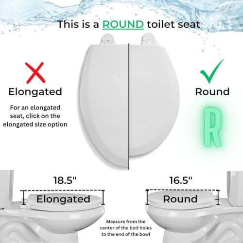 Centoco 4 Pack - 2 inch Raised Toilet Seat for Seniors, Round, Closed Front with Cover, Plastic, Made in the USA, HL440STS-001, White
