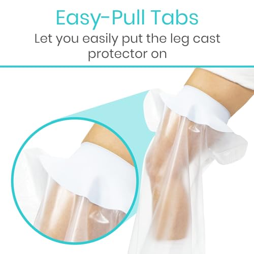 Vive Cast Cover for Shower Leg - Waterproof, Patented Seal - Adult Cover Bag for Showering After Surgery - Also for Broken Foot, Ankle, Knee, Toe, Bandages, Wounds, Baths - Watertight & Submersible